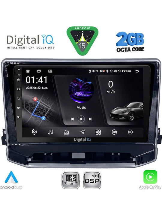 Digital IQ Auto-Audiosystem für Jeep Kompass 2022 (Bluetooth/USB/WiFi/GPS/Apple-Carplay/Android-Auto) mit Touchscreen 10"
