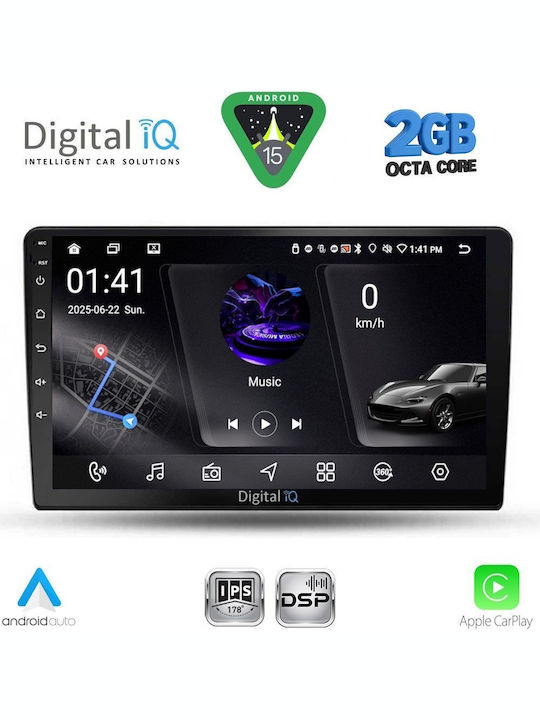 Digital IQ Автомобилна Аудио Система (Блутут/USB/WiFi/GPS/Apple-Carplay/Android-Auto) с Тъчскрийн 10"
