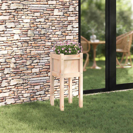 vidaXL Wooden Brown Flower Pot 31x31x70cm