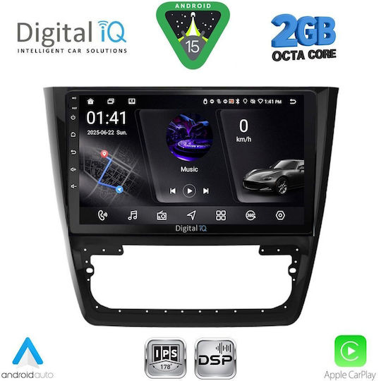 Digital IQ Car Audio System for Skoda Yeti 2014-2018 (Bluetooth/USB/WiFi/GPS/Apple-Carplay/Android-Auto) with Touch Screen 10"