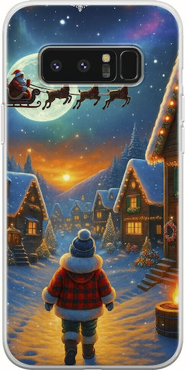 Santa Over Village Samsung Galaxy Note 8 Гъвкав TPU Прозрачен Силикон