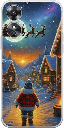 Santa Over Village Oppo A17 Гъвкав TPU Прозрачен Силикон