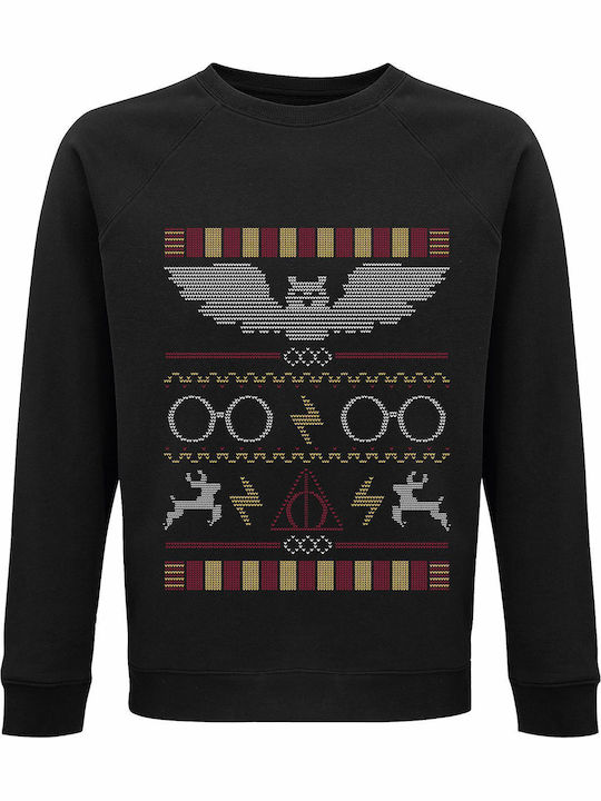 Sweatshirt Unisex Organic " Ugly Christmas Sweater Harry Potter Design " Black