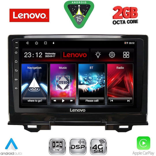 Lenovo Автомобилна Аудио Система (Блутут/USB/WiFi/GPS/Apple-Carplay/Android-Auto) с Тъчскрийн 9"