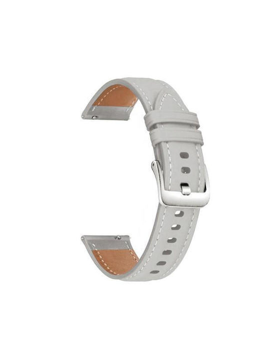 Leder Tragbare Bänder Rafe Aschelm Silber Schnalle OnePlus Watch 2 / 2R 47mm Grau