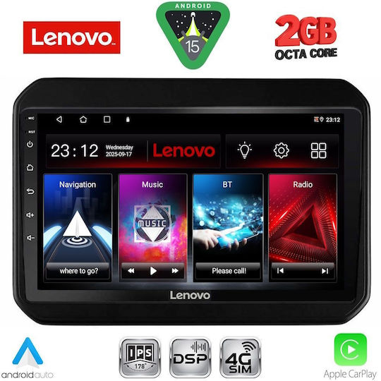 Lenovo Car Audio System for Suzuki Ignis 2016 (Bluetooth/USB/WiFi/GPS/Apple-Carplay/Android-Auto) with Touch Screen 9"