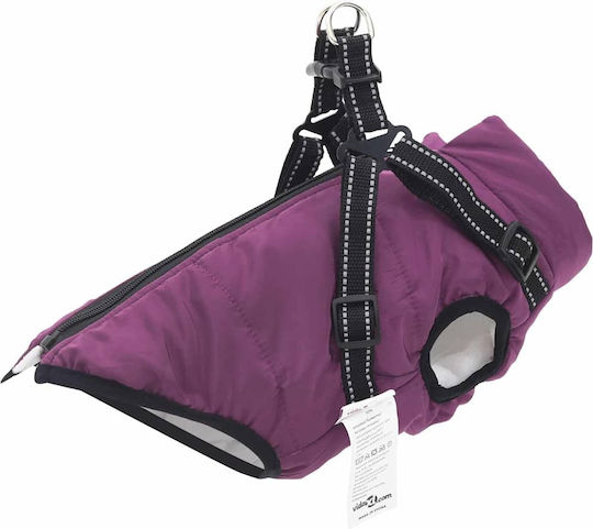 vidaXL Μπουφάν Σκύλου Fleece / Αδιάβροχο Μωβ 2XL