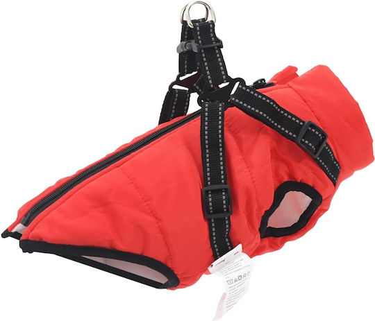 vidaXL Red Fleece / Waterproof Dog Coat Large