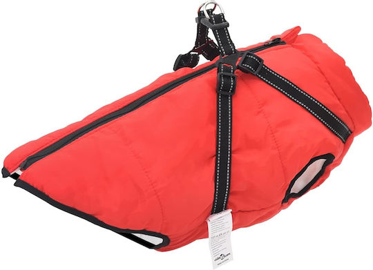 vidaXL Red Fleece / Waterproof Dog Coat