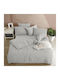 Eponj Home Set Huse Pentru Pilote 200x220cm Dublu Cu 2 Fețe De Pernă Și 1 Cearșaf Gri