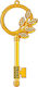 Metal Decorative Key Rhinestone Gold 3x7cm M202...