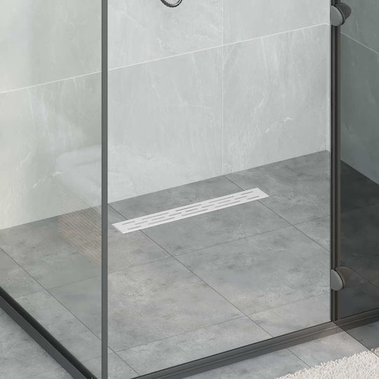 Vidaxl 362 Degrees Shower Drain Linear Design Silver 50 Cm