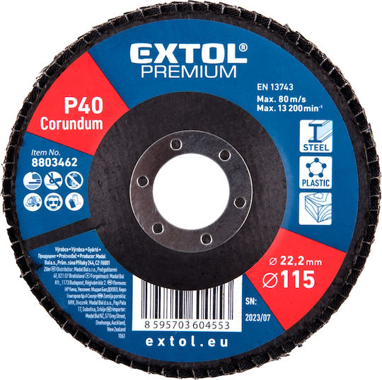 Disc De Șlefuire Corindon P40 Extol Premium 8803462 115mm