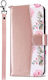 Wallet Piele artificială / Piele / Silicon Rose Gold (iPhone 13 Pro Max)