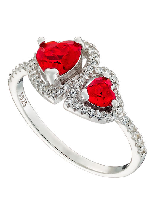 Oxzen Damen Ring mit Zirkonia aus Silber