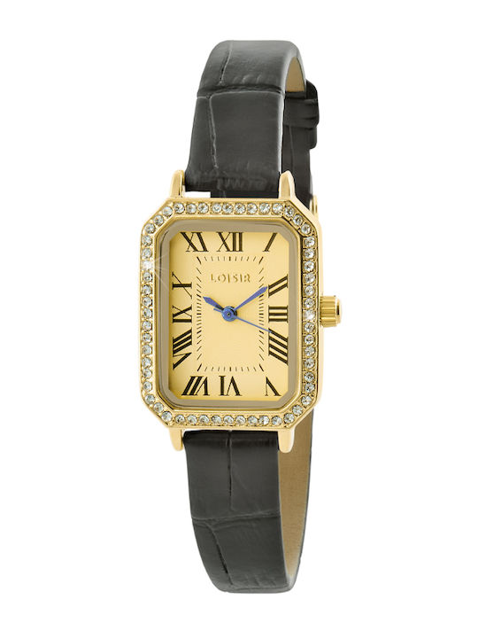 Loisir Mannish Damen Uhr mit Schwarz Lederarmband