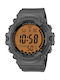 Casio Digital Men's Watch Chronograph Battery with Gray Rubber Strap