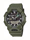 Casio Digital Men's Watch Chronograph Solar with Green Metal Bracelet
