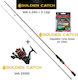 Golden Catch Fishing Rod for with Reel 2.24m 12gr + Golden Catch Volt 2500S + Golden Catch Inquisitor Lime Green x4