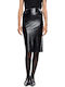 Leather Pencil High-waisted Skirt Black