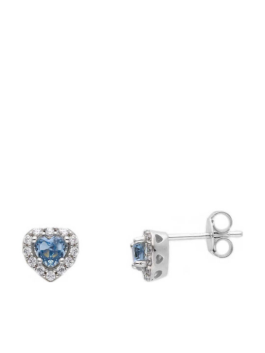 Mentzos Earrings made of White Gold with Stones