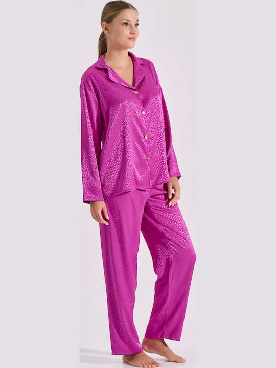 Milena by Paris Winter Women's Pyjama Set Magenta