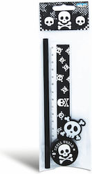 School Set Skull 1 Eraser 1 Sharpener 1 15 Cm Ruler 1 Pencil School Set Skull 1 Eraser 1 Sharpener 1 15 Cm Ruler 1 Pencil