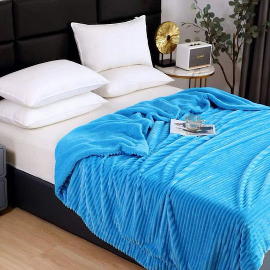 Kraft World Κουβέρτα Sherpa Υπέρδιπλη 220x240εκ. Γαλάζιο