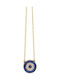 George Art Jewels Necklace Amulet Eye from Gold Plated Silver with Zircon