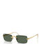 Ray Ban Unisex Sunglasses with Gold Metal Frame and Green Lens RB3928 001/71
