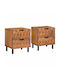 Nachttische Solid mango wood 2Stück 40x33.5x46cm