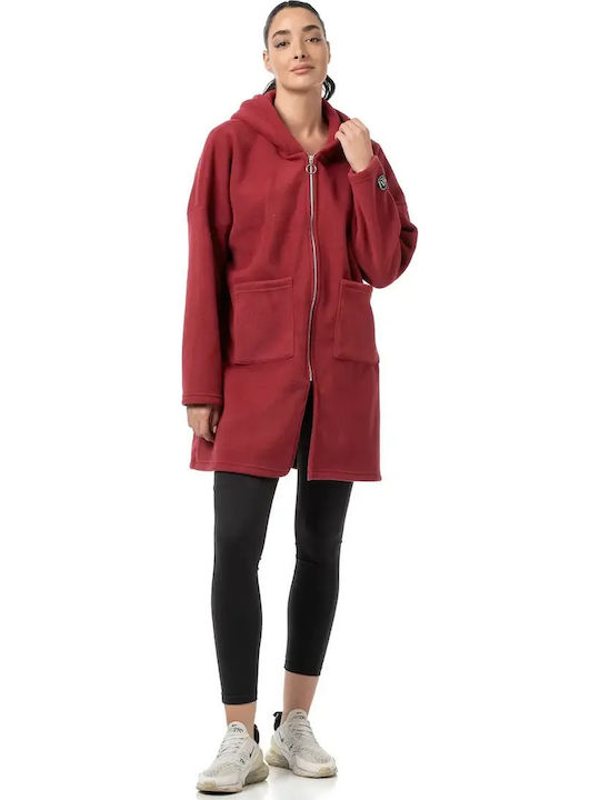 Bodymove Long Women's Sweatshirt Jacket Hooded ...