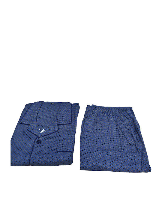 Collection Χειμερινή Ανδρική Πιτζάμα Βαμβακερή Navy