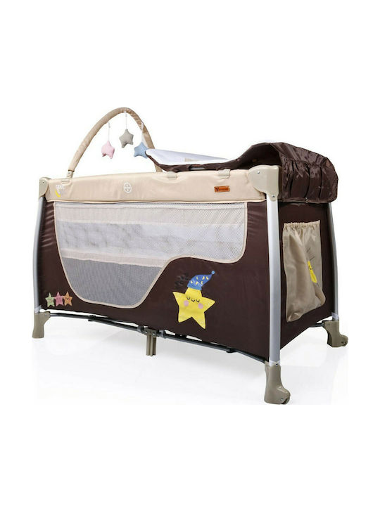 Moni Cangaroo Good Night Playpen 2 Levels with Changing Table & Mattress Beige 68x125cm