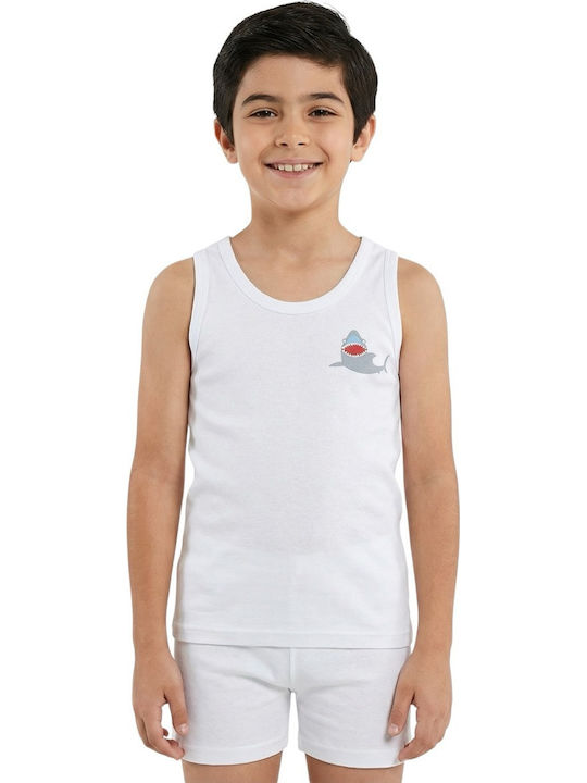 Defne Baby The Wild Shark Kids' Undershirt Tank Top White