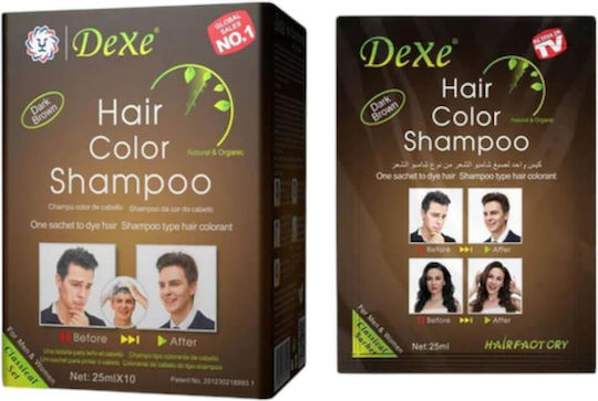 Dexe Dexe Shampoo Temporärer Farbstoff Haarfärbemittel Dunkelbraun