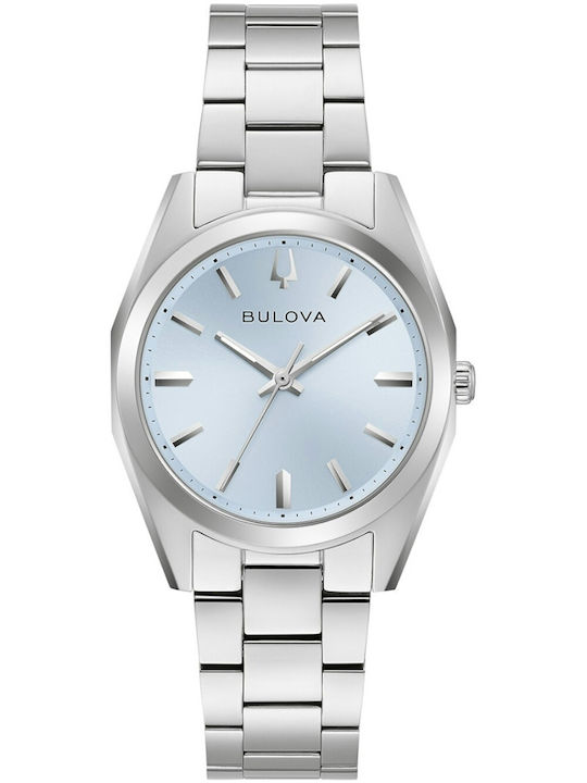 Bulova Γυναικείο Ρολόι 31mm Μπαταρίας με Ασημί Μεταλλικό Μπρασελέ