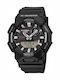 Casio Ψηφιακό Ανδρικό Ρολόι Χρονογράφος Solar με Μαύρο Καουτσούκ Λουράκι