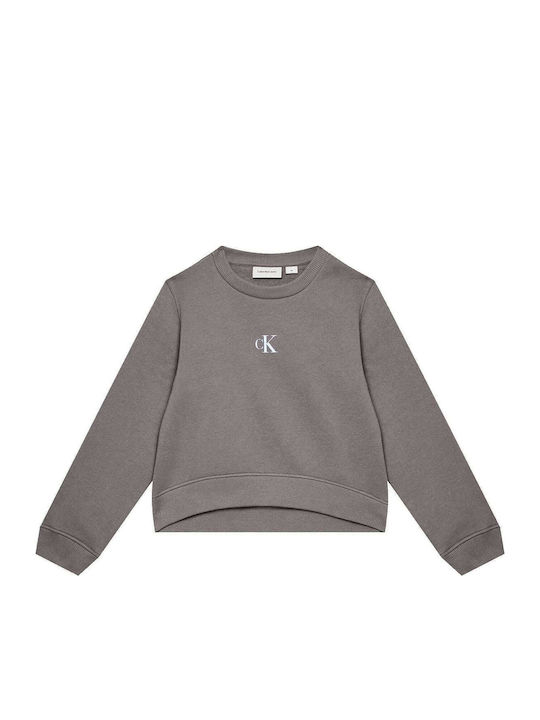 Calvin Klein Fleece Kids Sweatshirt Gray