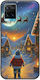 Santa Over Village Vivo Y21s Black TPU Husa Telefon Silicon Neagră