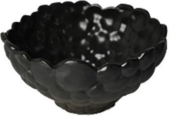 Raw Serving Bowl Round Ceramic Black with Diameter 14cm
