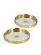 Artekko Plastic Rotund Tavă de Servire cu Mânere în Culoare Auriu 40x40x5cm 86758 1buc