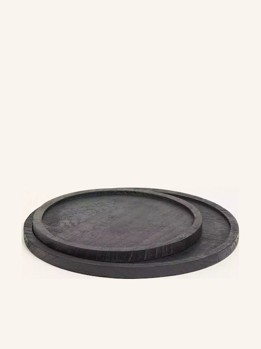 Beauty Home Holz Rund Serviertablett in Schwarz Farbe 29.5x29.5cm 800404-8d1237b3 1Stück