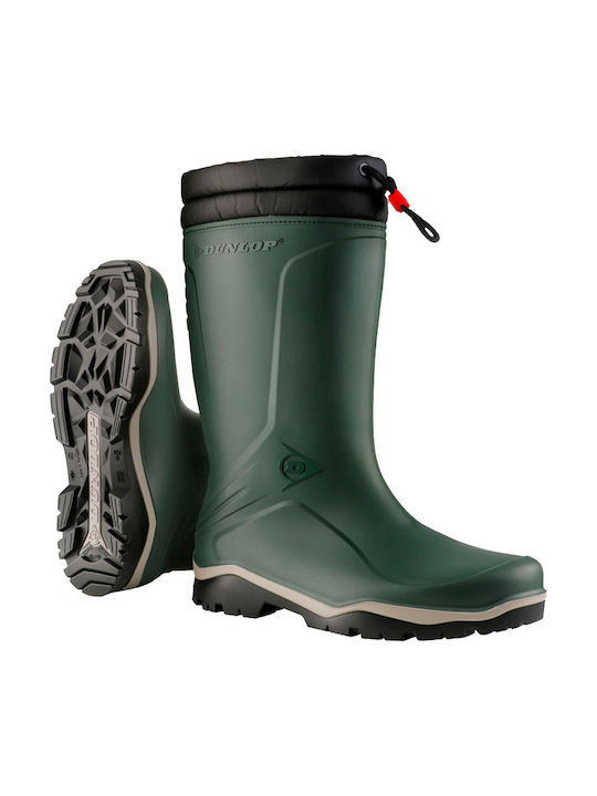 Dunlop Blizzard Γαλότσες Εργασίας Κνήμης με Γούνα Πράσινες