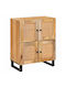 Wooden & Metallic Chest of Drawer Coffee 60x33.5x75cm