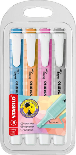 Stabilo Swing Cool Pastel Маркери за Подчертаване Пастелни 4 цвята 4бр