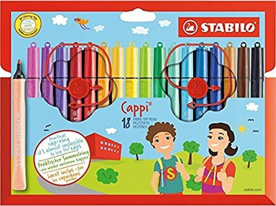 Stabilo Маркер 1мм Stabilo, Cappi St168/18-4 18 Colors