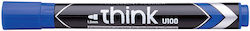 Deli Think Markere Permanente 1.5mm Albastru 12buc