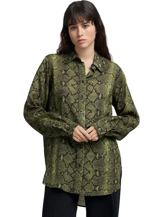 Women's Long Sleeve Shirt Black, Green