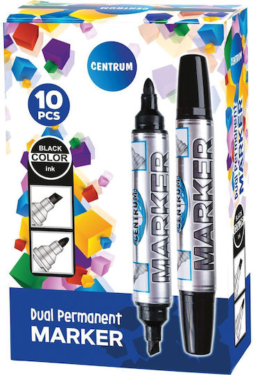 Centrum Ανεξίτηλοι Μαρκαδόροι Black Σετ 10τμχ